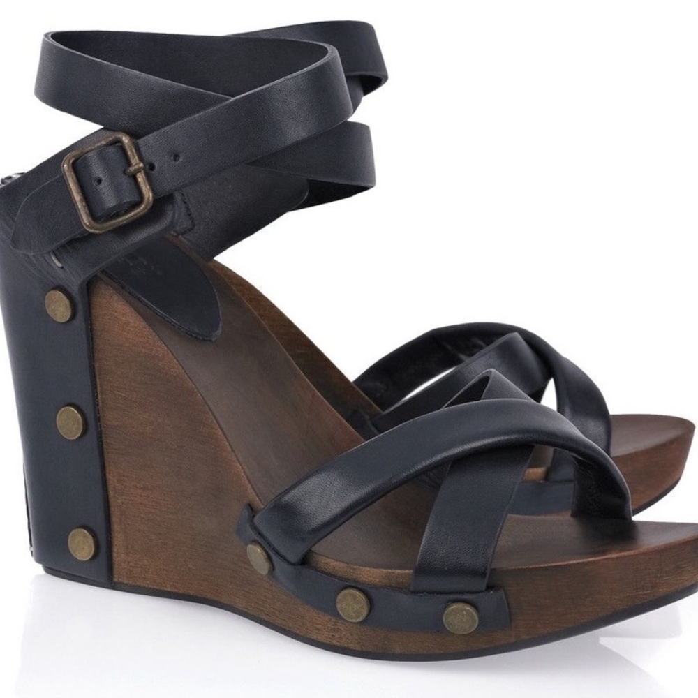 See by Chloe cross Cross Ankle Wrap Clog Wedge